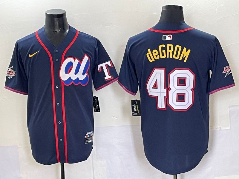 Men 2025 Texas Rangers #48 DeGrom Drak blue Nike MLB All Star jersey style 3->texas rangers->MLB Jersey